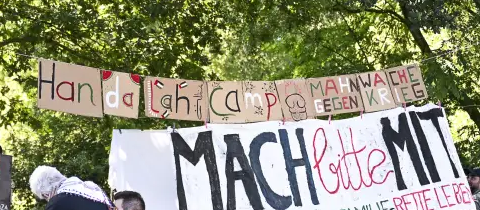 Das „Handala-Camp“ fand Anfang des Sommers 2025 auf dem Bremer Universitätscampus statt