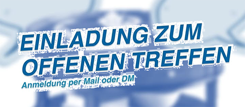 Sharepic für die Einladung zu unserem offenen Treffen